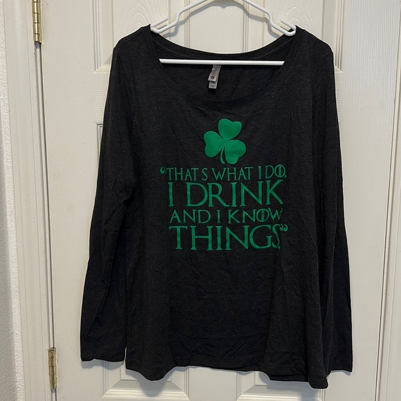 🍀 NWOT I drink and I know things long sleeve tee - Picture 2 of 4